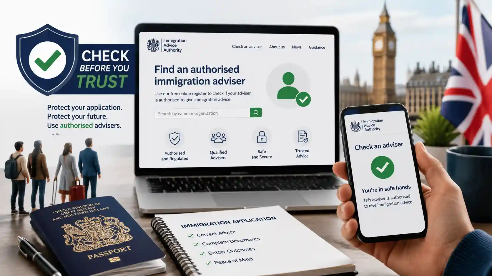 UK immigration adviser check