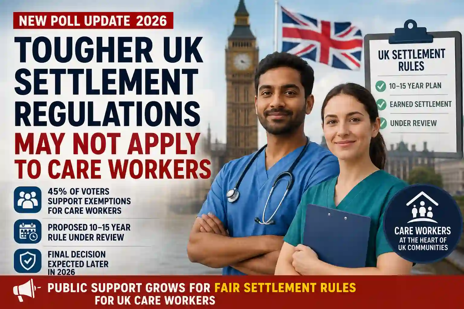 UK care workers settlement rules