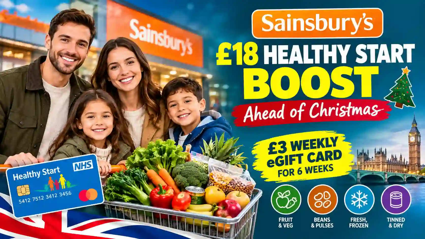 Sainsbury’s £18 Healthy Start boost